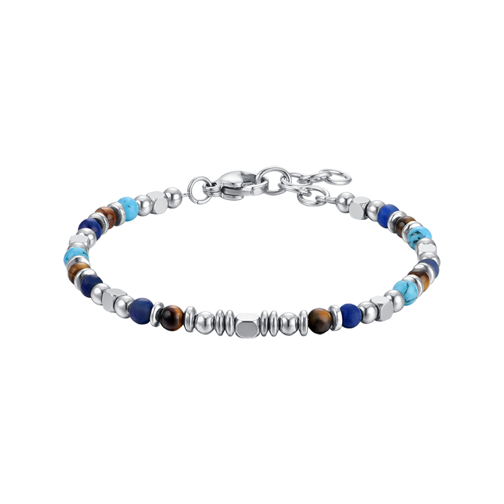 PULSERA DE ACERO PARA BEBÉ CON PIEDRAS MULTICOLORES
