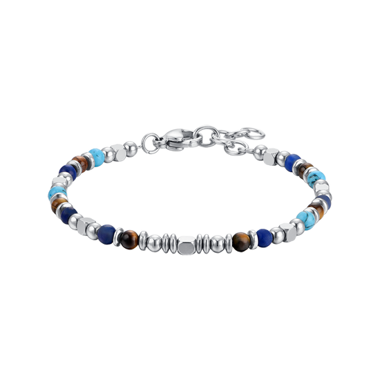 PULSERA DE ACERO PARA BEBÉ CON PIEDRAS MULTICOLORES