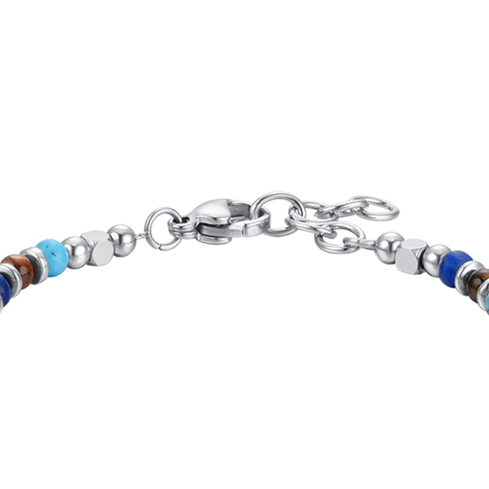 PULSERA DE ACERO PARA BEBÉ CON PIEDRAS MULTICOLORES