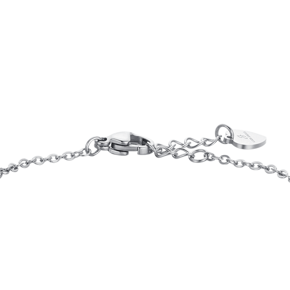 PULSERA NIÑA ACERO ESMALTADO ROSA Y CHAPA