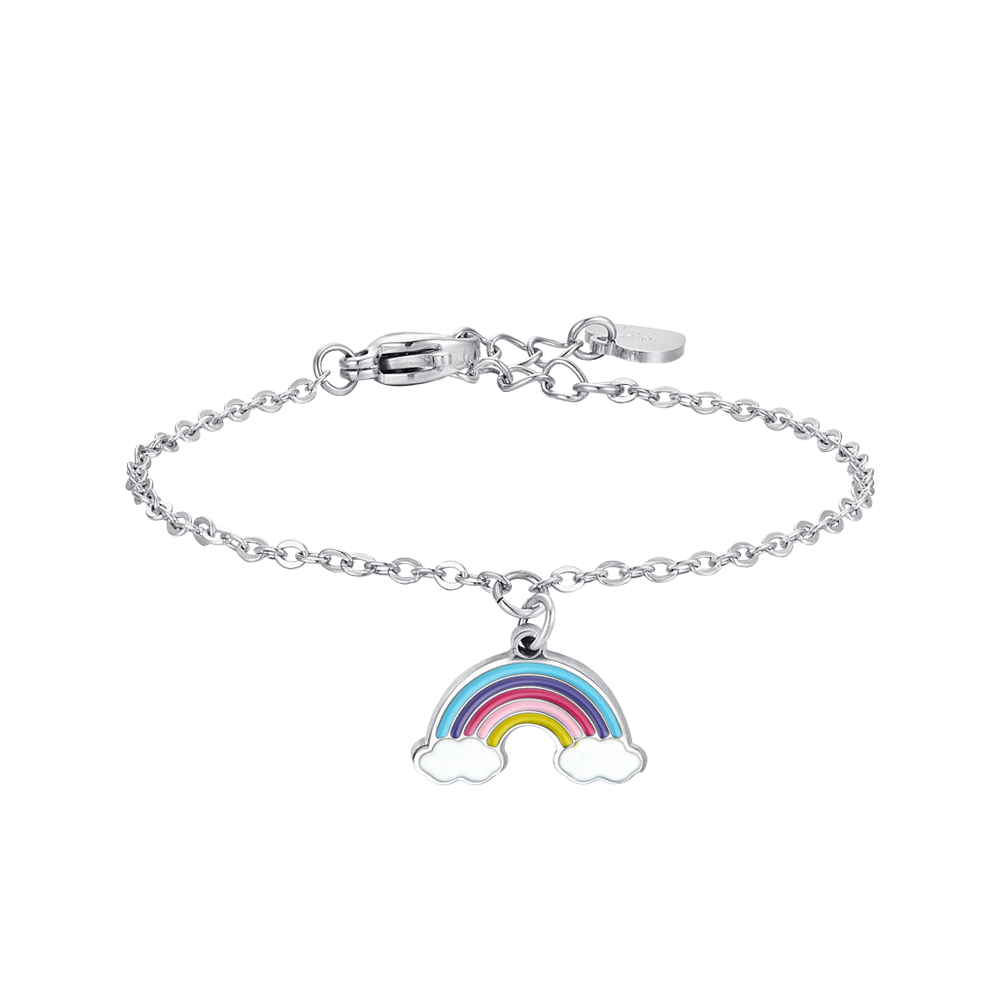 BRACCIALE BAMBINA IN ACCIAIO CON ARCOBALENO Luca Barra