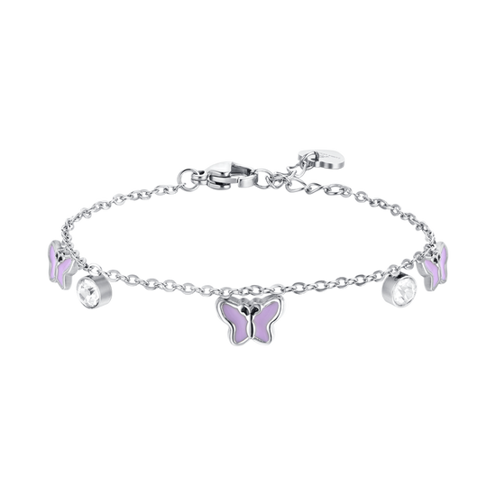 PULSERA NIÑA ACERO ESMALTADO VIOLETA