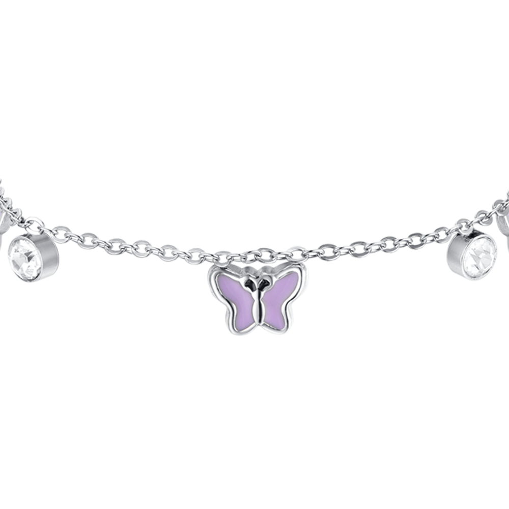 PULSERA NIÑA ACERO ESMALTADO VIOLETA