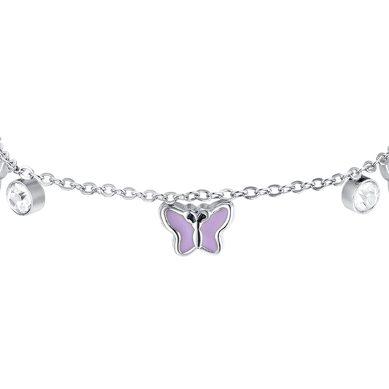 PULSERA NIÑA ACERO ESMALTADO VIOLETA