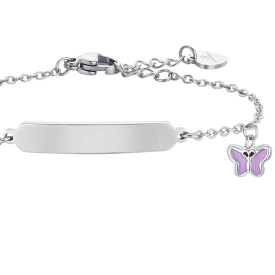 PULSERA DE ACERO Y CHAPA ESMALTADA VIOLETA