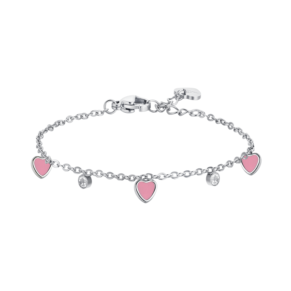 PULSERA DE ACERO NIÑA CON CORAZÓN