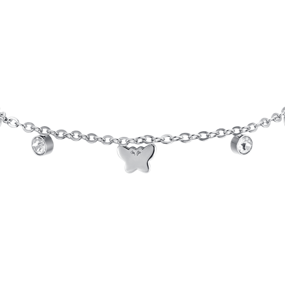 PULSERA DE ACERO PARA NIÑA CON MARIPOSAS