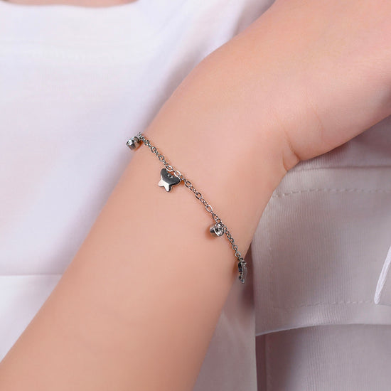 PULSERA DE ACERO PARA NIÑA CON MARIPOSAS