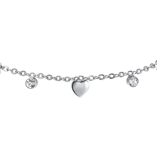 PULSERA ACERO NIÑA CORAZONES Y CRISTALES