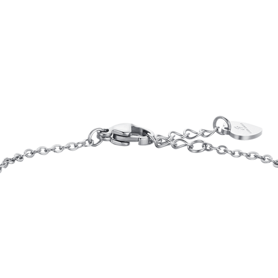 PULSERA DE ACERO CORAZONES Y CHAPA CHICA
