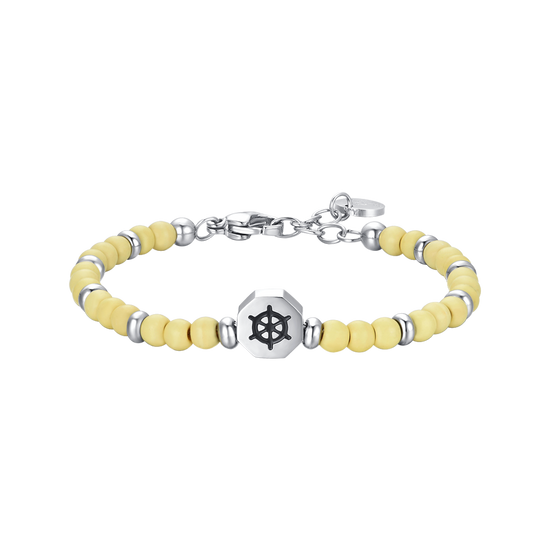 PULSERA RUDDER BABY DE ACERO CON PIEDRAS AMARILLAS