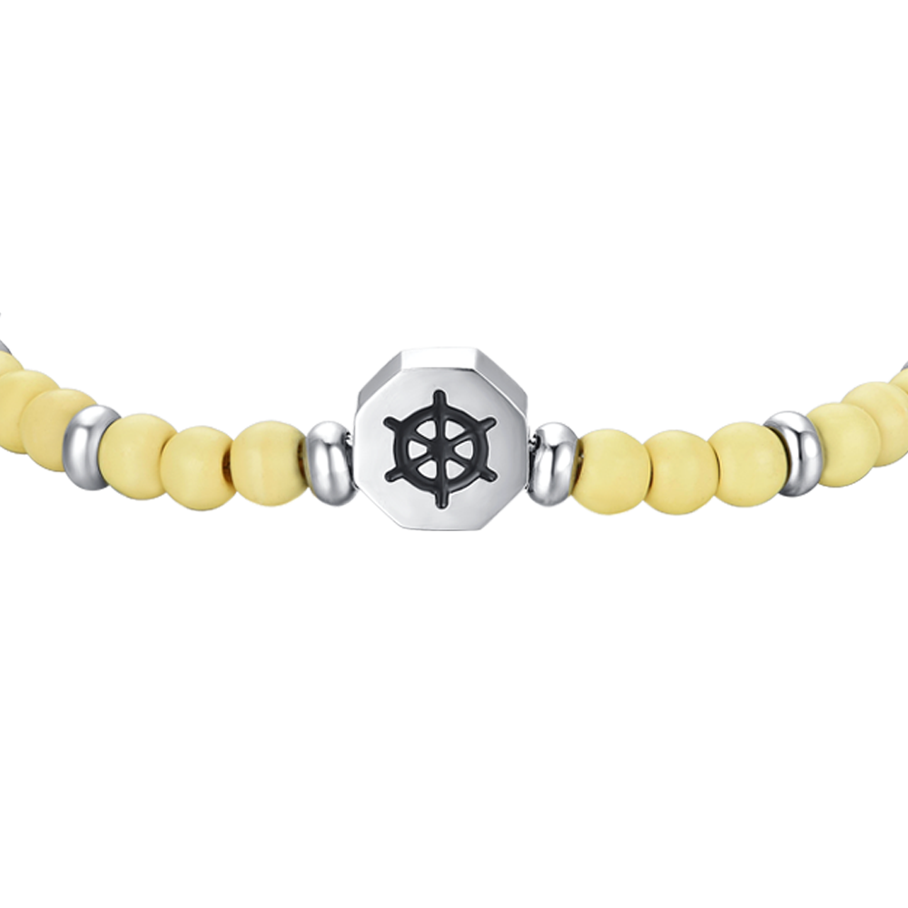 PULSERA RUDDER BABY DE ACERO CON PIEDRAS AMARILLAS