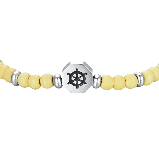 PULSERA RUDDER BABY DE ACERO CON PIEDRAS AMARILLAS