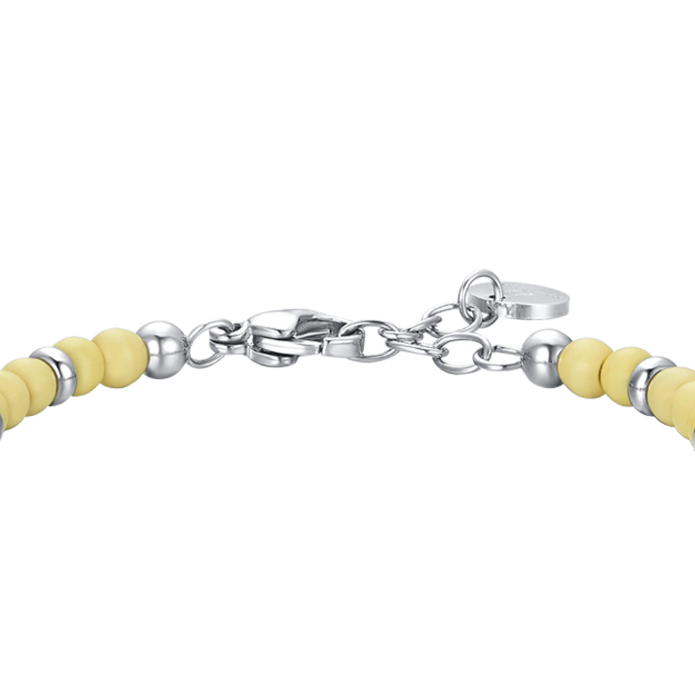 PULSERA RUDDER BABY DE ACERO CON PIEDRAS AMARILLAS