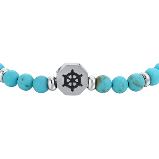PULSERA BEBÉ DE ACERO CON PIEDRAS TURQUESA