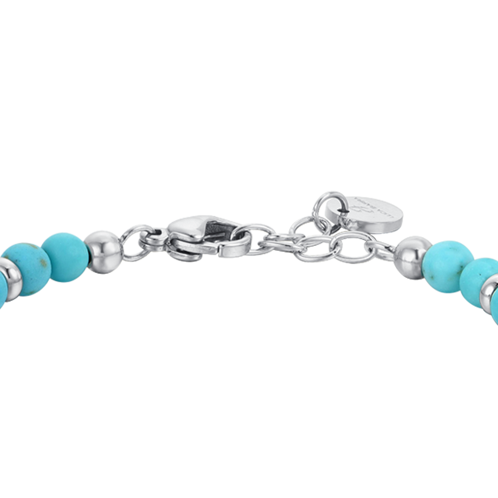 PULSERA BEBÉ DE ACERO CON PIEDRAS TURQUESA