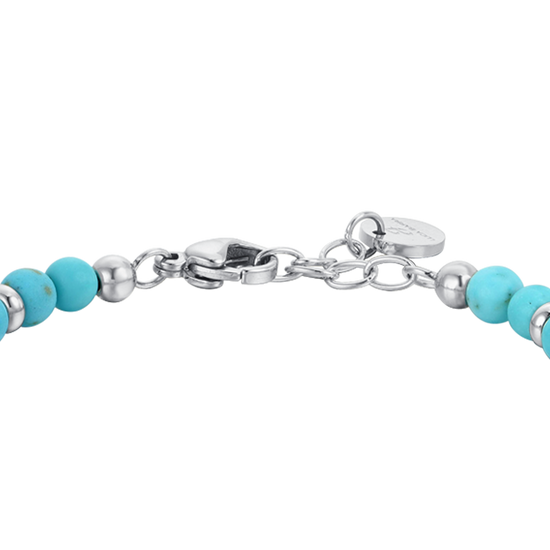 PULSERA BEBÉ DE ACERO CON PIEDRAS TURQUESA