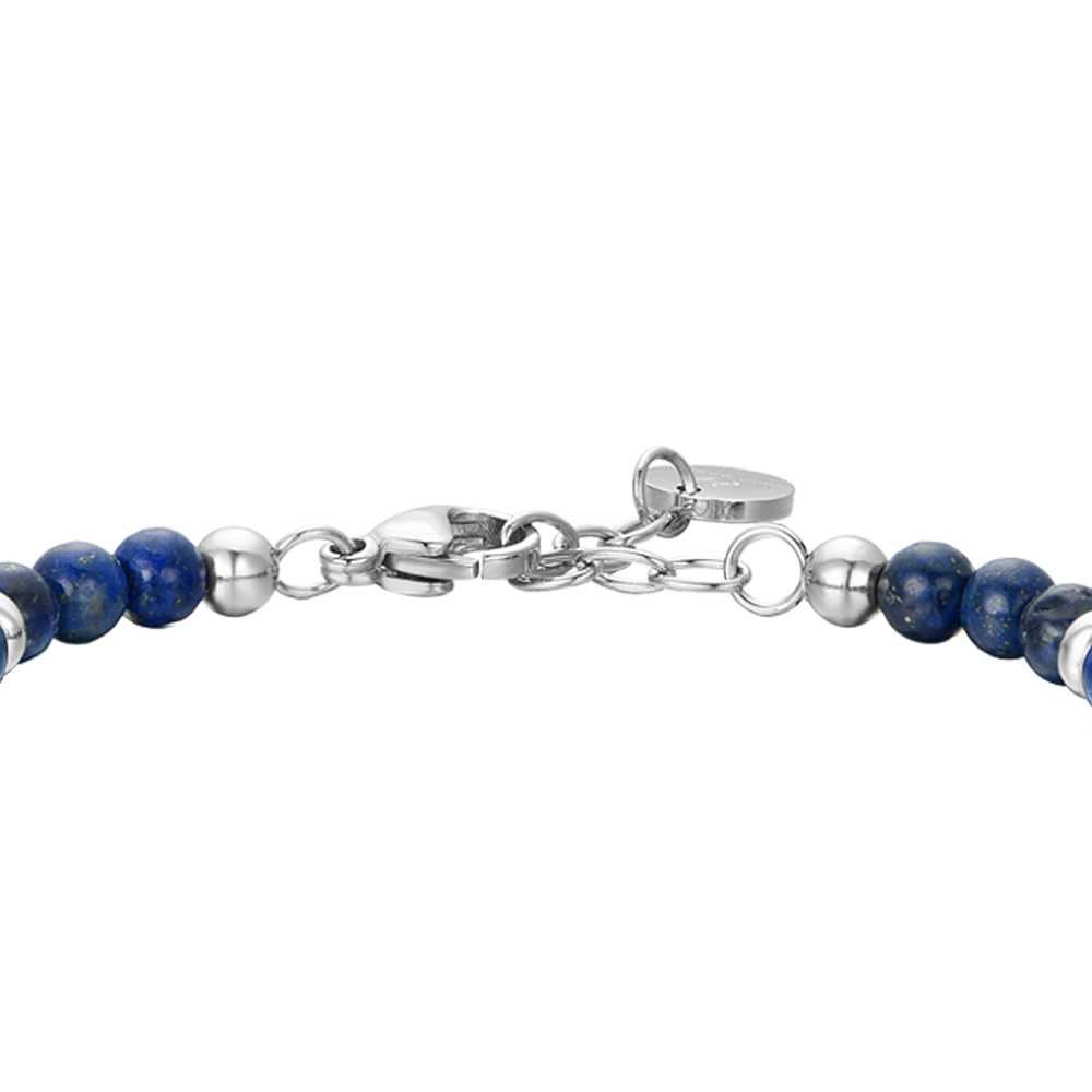 PULSERA BEBE ANCLA DE ACERO CON PIEDRAS AZULES