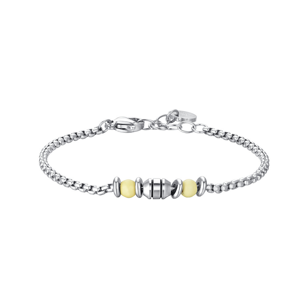 PULSERA BEBE ACERO PIEDRAS AMARILLAS