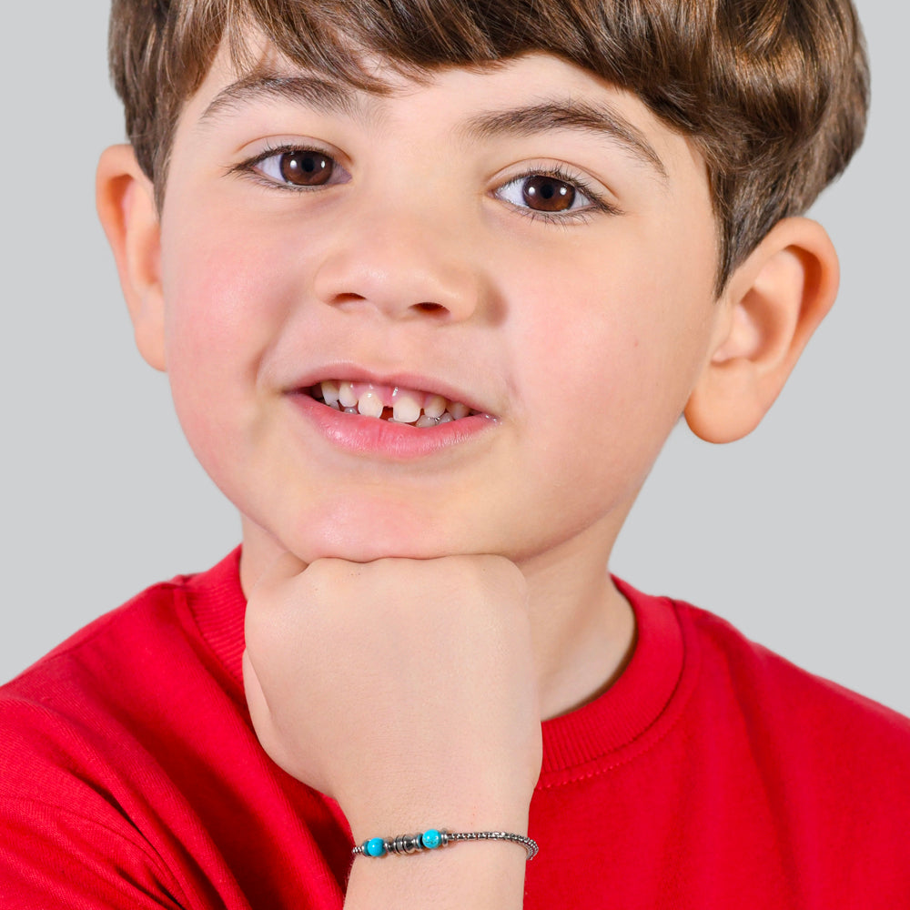 PIEDRAS DE TURQUESA PULSERA DE ACERO BEBÉ