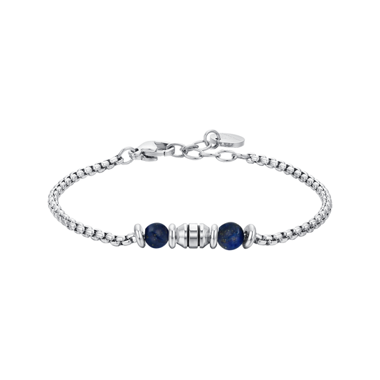 PULSERA BEBE ACERO PIEDRAS AZULES