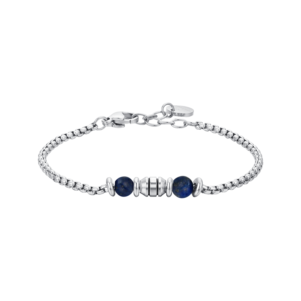 PULSERA BEBE ACERO PIEDRAS AZULES