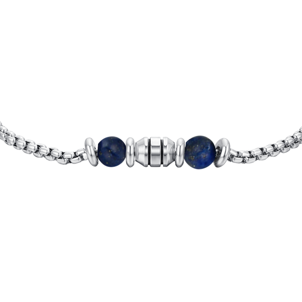 PULSERA BEBE ACERO PIEDRAS AZULES