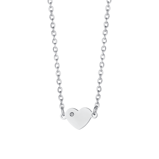 COLLAR DE NIÑA DE ACERO CON CORAZÓN