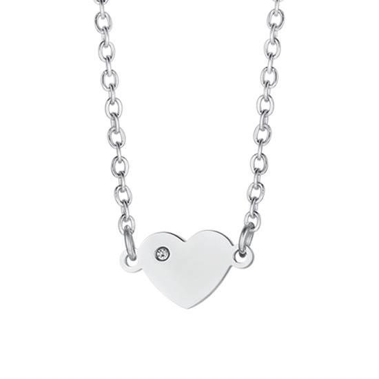 COLLAR DE NIÑA DE ACERO CON CORAZÓN