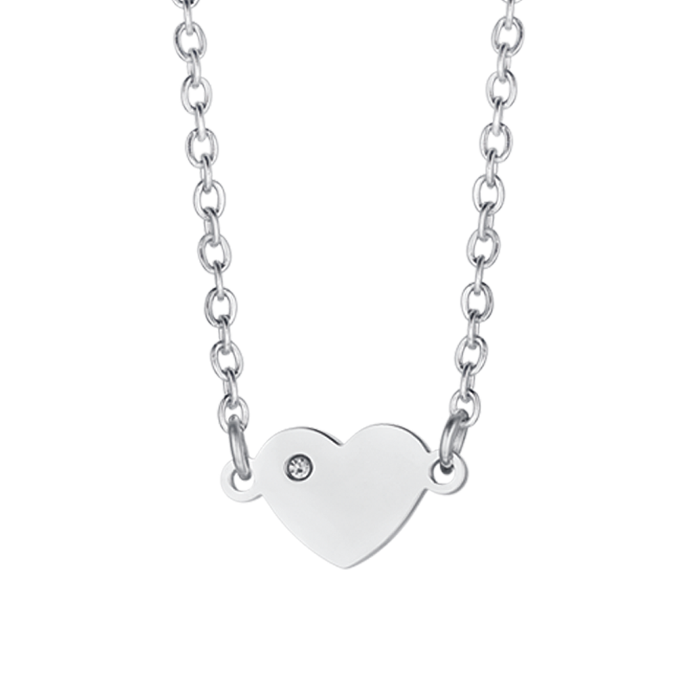 COLLAR DE NIÑA DE ACERO CON CORAZÓN