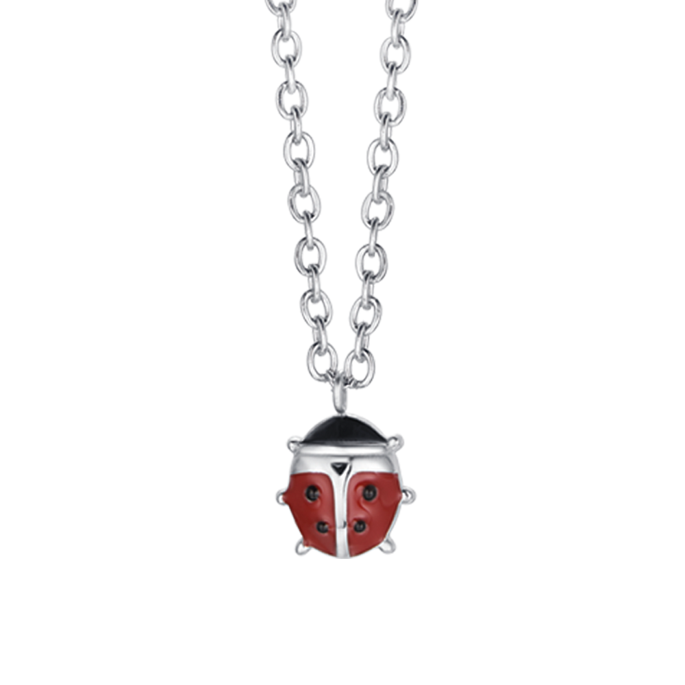 COLLAR DE ACERO PARA NIÑA CON MARIQUITA