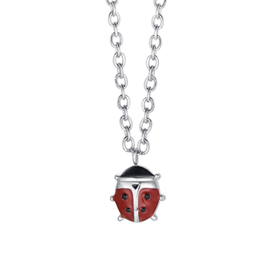 COLLAR DE ACERO PARA NIÑA CON MARIQUITA