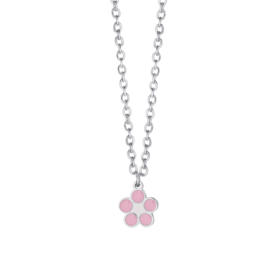 COLLAR DE NIÑA DE ACERO CON FLOR