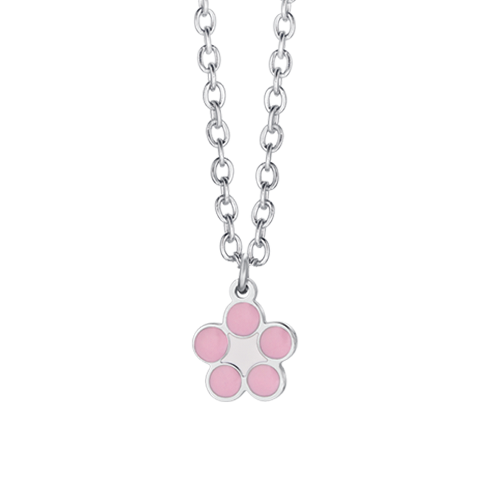 COLLAR DE NIÑA DE ACERO CON FLOR