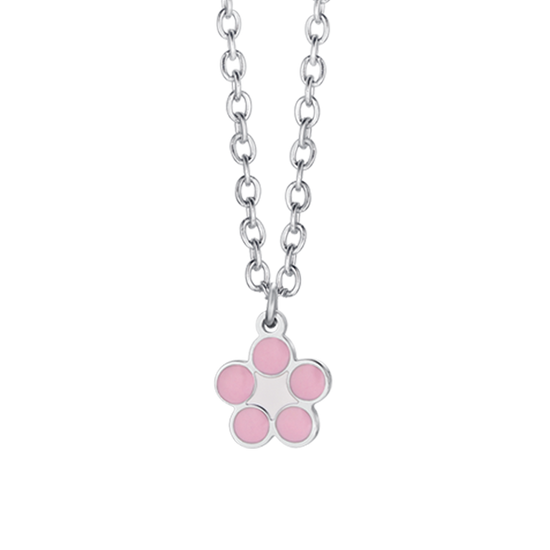 COLLAR DE NIÑA DE ACERO CON FLOR