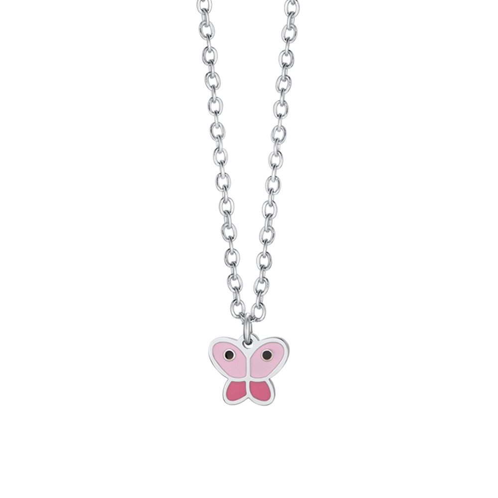 COLLAR DE ACERO PARA NIÑA CON MARIPOSA