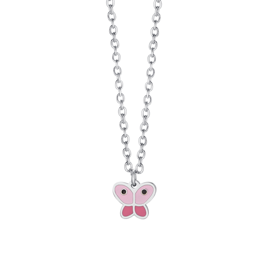 COLLAR DE ACERO PARA NIÑA CON MARIPOSA