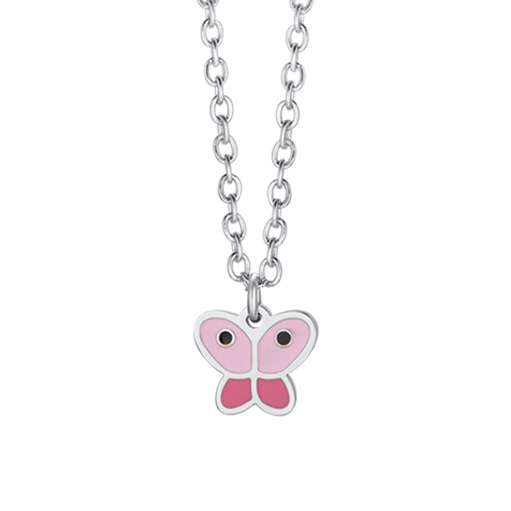 COLLAR DE ACERO PARA NIÑA CON MARIPOSA