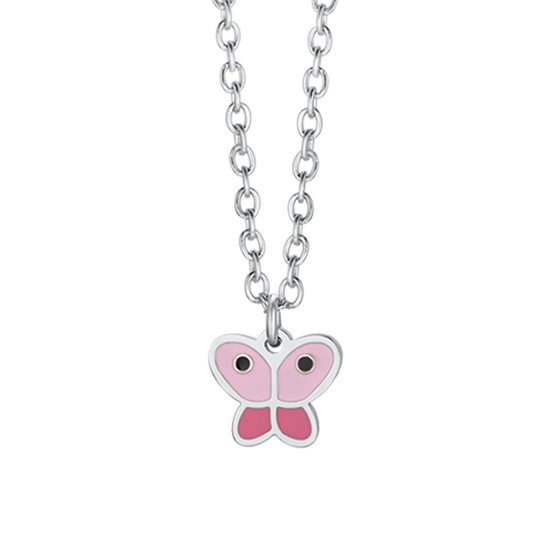 COLLAR DE ACERO PARA NIÑA CON MARIPOSA