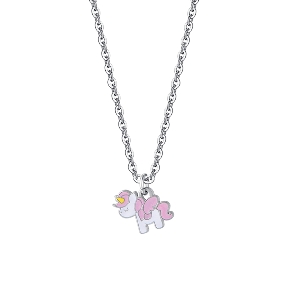 COLLAR DE NIÑA DE ACERO CON UNICORNIO