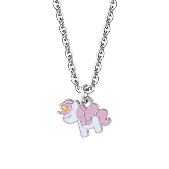 COLLAR DE NIÑA DE ACERO CON UNICORNIO