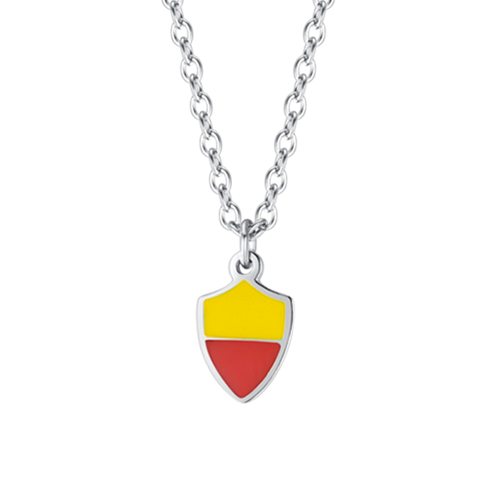 COLLAR NIÑO DE ACERO CON ESMALTE AMARILLO Y ROJO