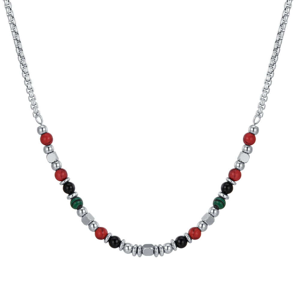 COLLAR INFANTIL DE ACERO CON PIEDRAS MULTICOLORES