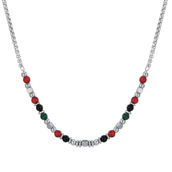 COLLAR INFANTIL DE ACERO CON PIEDRAS MULTICOLORES