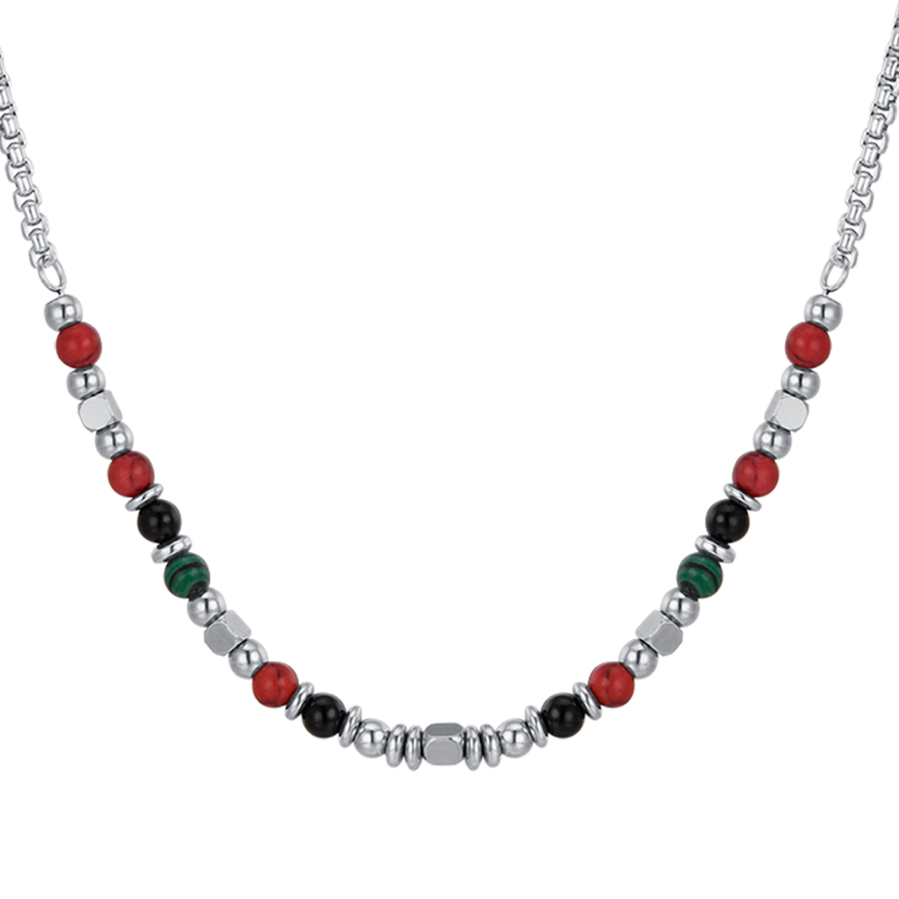 COLLAR INFANTIL DE ACERO CON PIEDRAS MULTICOLORES