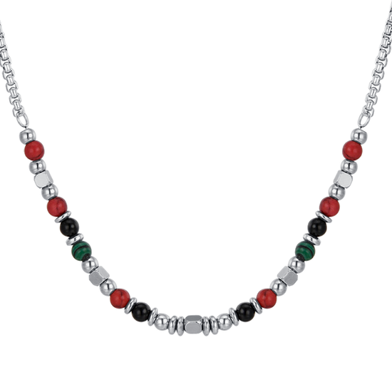 COLLAR INFANTIL DE ACERO CON PIEDRAS MULTICOLORES