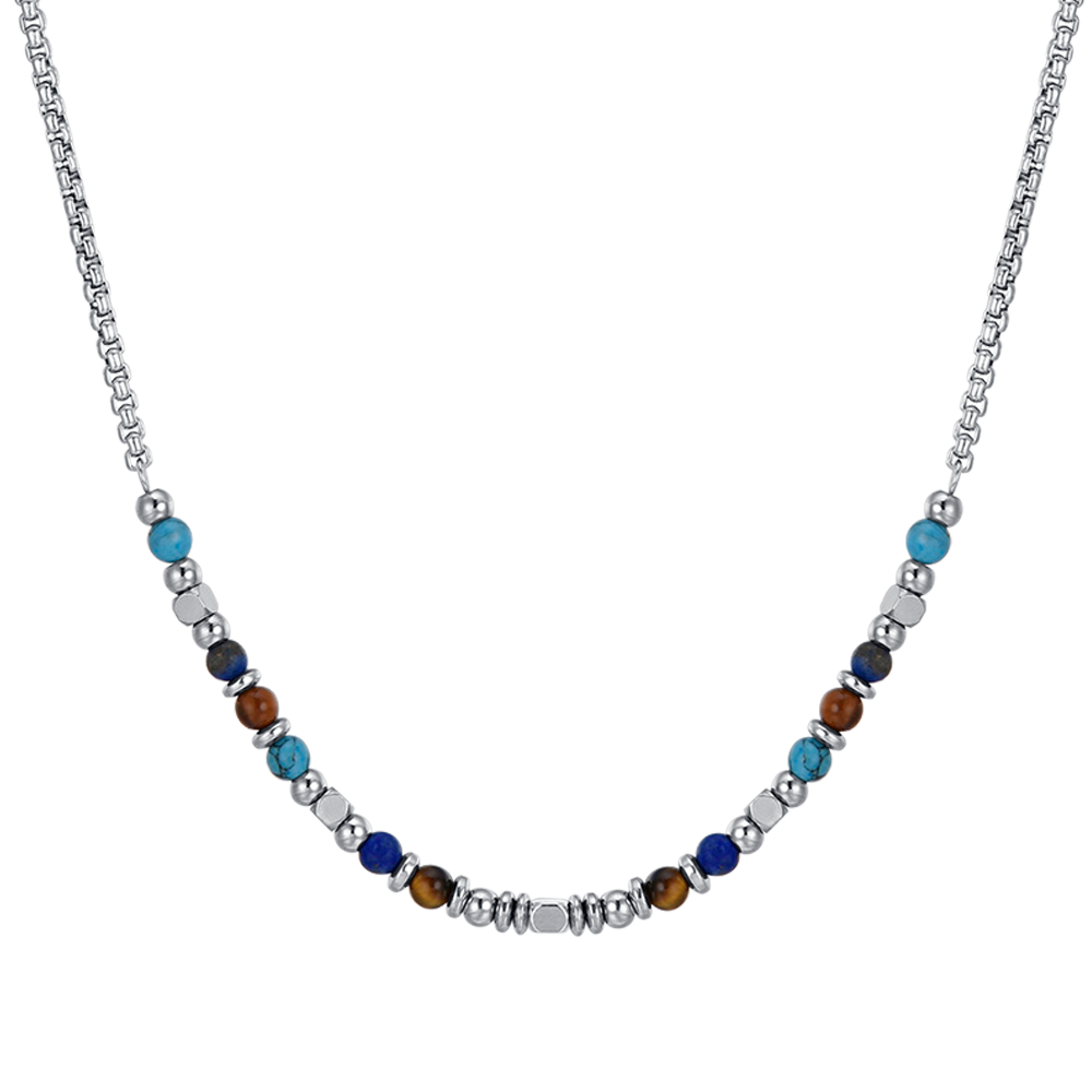 COLLAR INFANTIL DE ACERO CON PIEDRAS MULTICOLORES