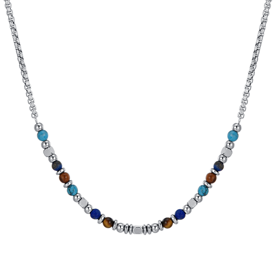 COLLAR INFANTIL DE ACERO CON PIEDRAS MULTICOLORES