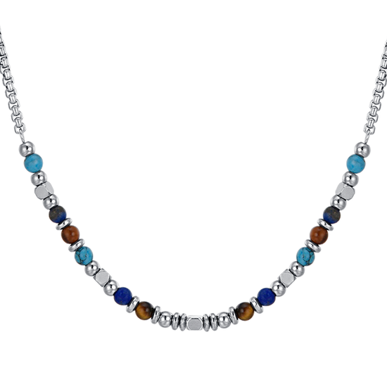 COLLAR INFANTIL DE ACERO CON PIEDRAS MULTICOLORES