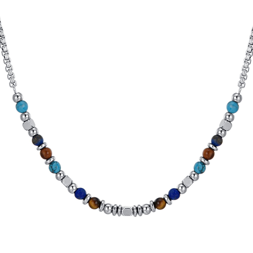 COLLAR INFANTIL DE ACERO CON PIEDRAS MULTICOLORES
